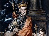 Paris Louvre Painting 1585 El Greco - Saint Louis, King of France